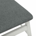 Esszimmerstuhl 2 pcs Weiß und Grau Massives Gummiholz