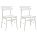 Esszimmerstuhl 2 pcs Weiß Massives Gummiholz