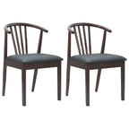 Esszimmerstuhl 2 pcs Hellbraun und Schwarz Solides Gummiholz