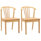 Esszimmerstuhl 2 pcs Natur Solides Gummiholz