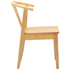 Esszimmerstuhl 2 pcs Natur Solides Gummiholz