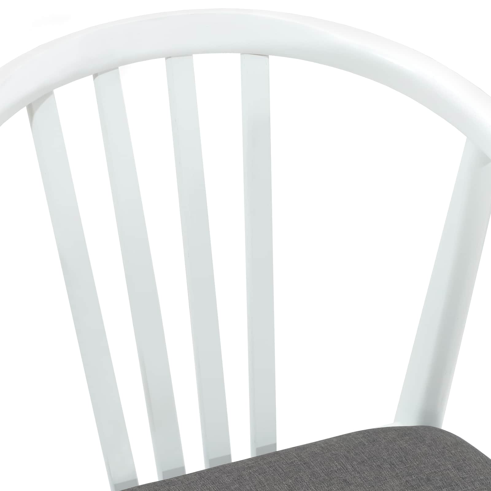 Esszimmerstuhl 2 pcs Weiß und Grau Solides Gummiholz