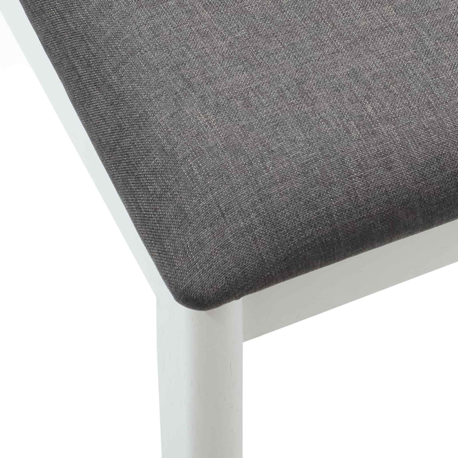 Esszimmerstuhl 2 pcs Weiß und Grau Solides Gummiholz