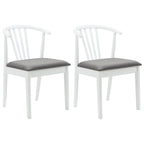 Esszimmerstuhl 2 pcs Weiß und Grau Solides Gummiholz