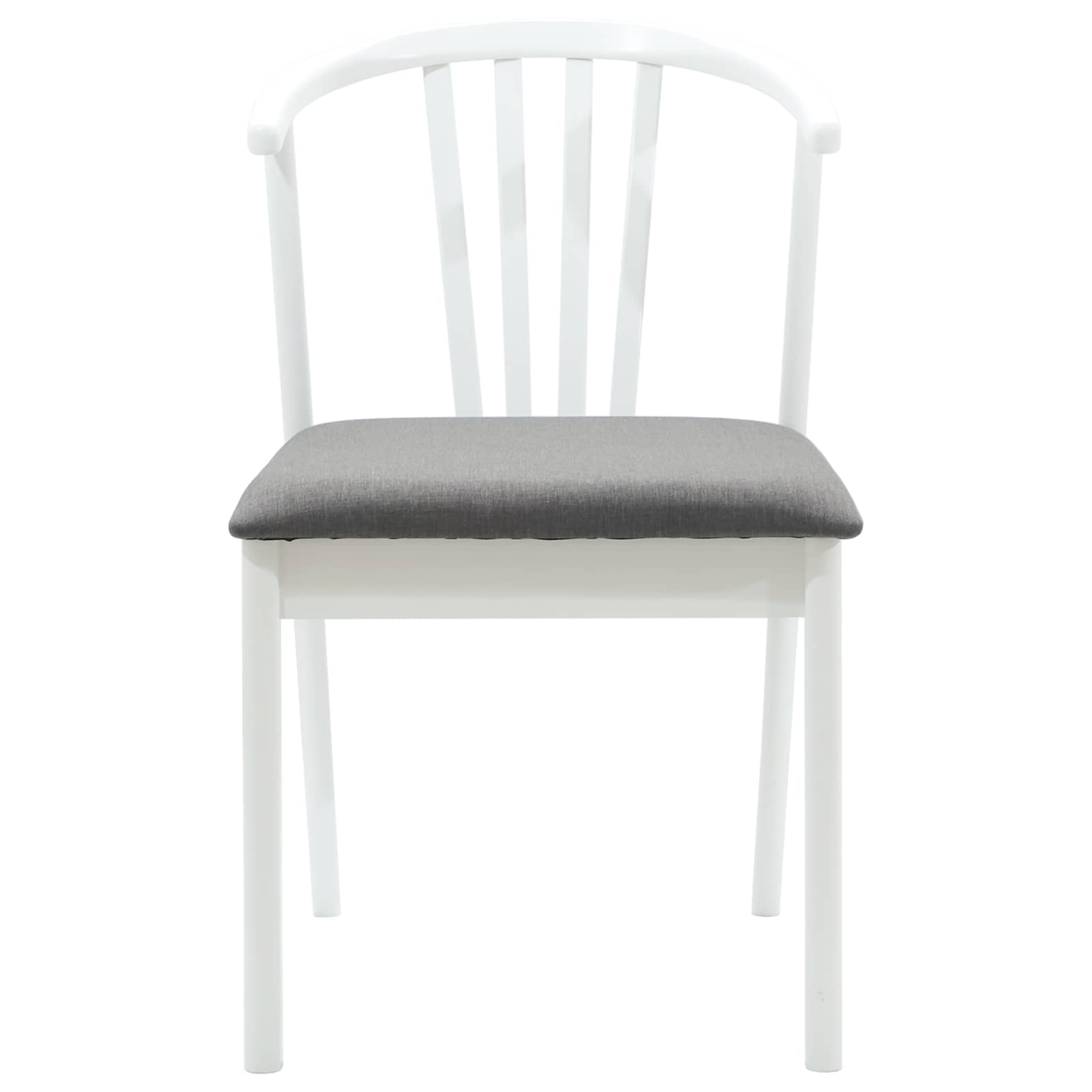 Esszimmerstuhl 2 pcs Weiß und Grau Solides Gummiholz