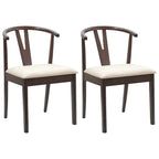 Esszimmerstuhl 2 pcs Hellbraun und hell Massives Gummiholz
