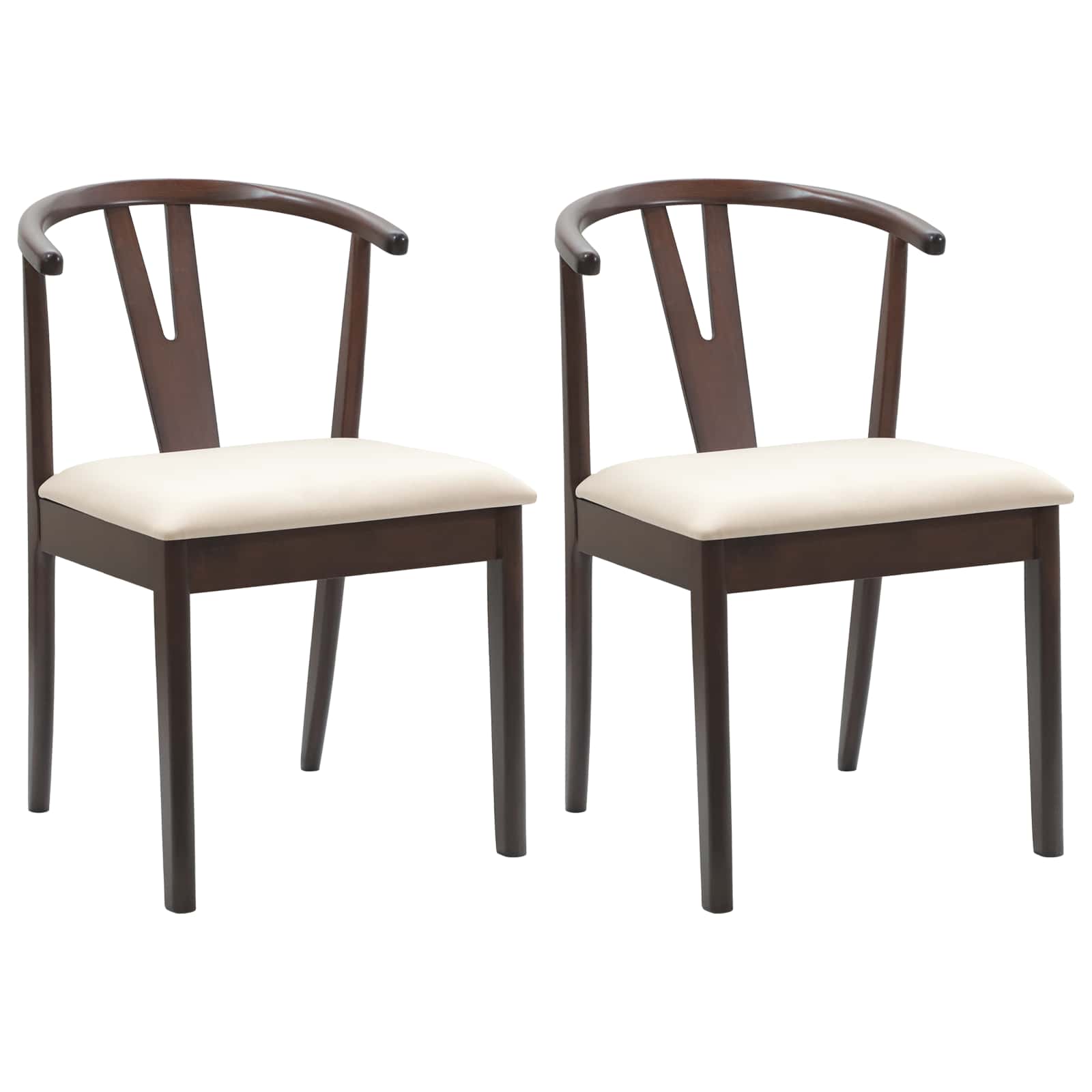Esszimmerstuhl 2 pcs Hellbraun und hell Massives Gummiholz