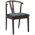 Esszimmerstuhl 2 pcs Hellbraun und Schwarz Massives Gummiholz