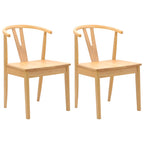 Esszimmerstuhl 2 pcs Natur Massives Gummiholz