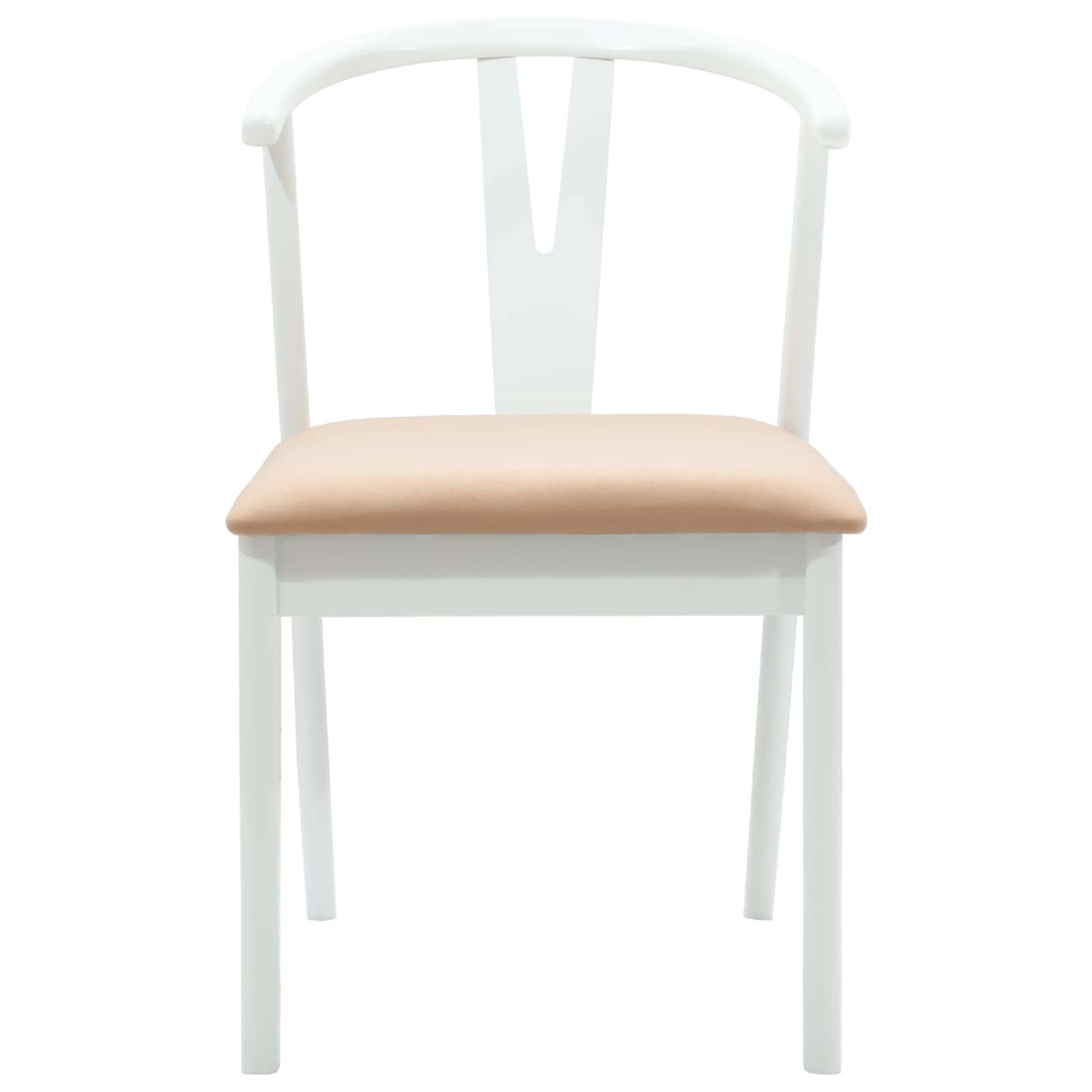 Esszimmerstuhl 2 pcs Weiß und Braun Massives Gummiholz