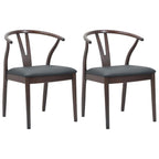 Esszimmerstuhl 2 pcs Hellbraun und Schwarz Massives Gummiholz