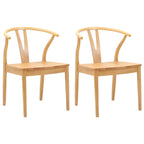 Esszimmerstuhl 2 pcs Natur Massives Gummiholz