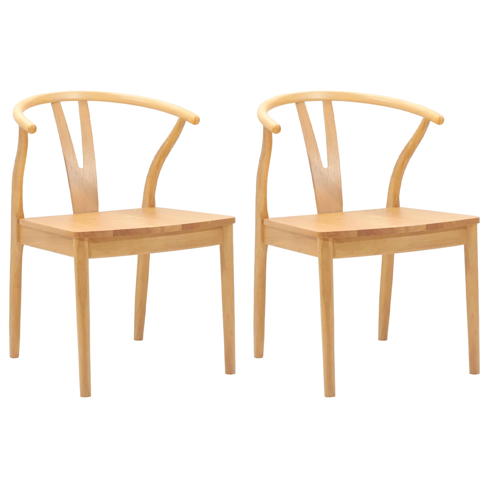 Esszimmerstuhl 2 pcs Natur Massives Gummiholz