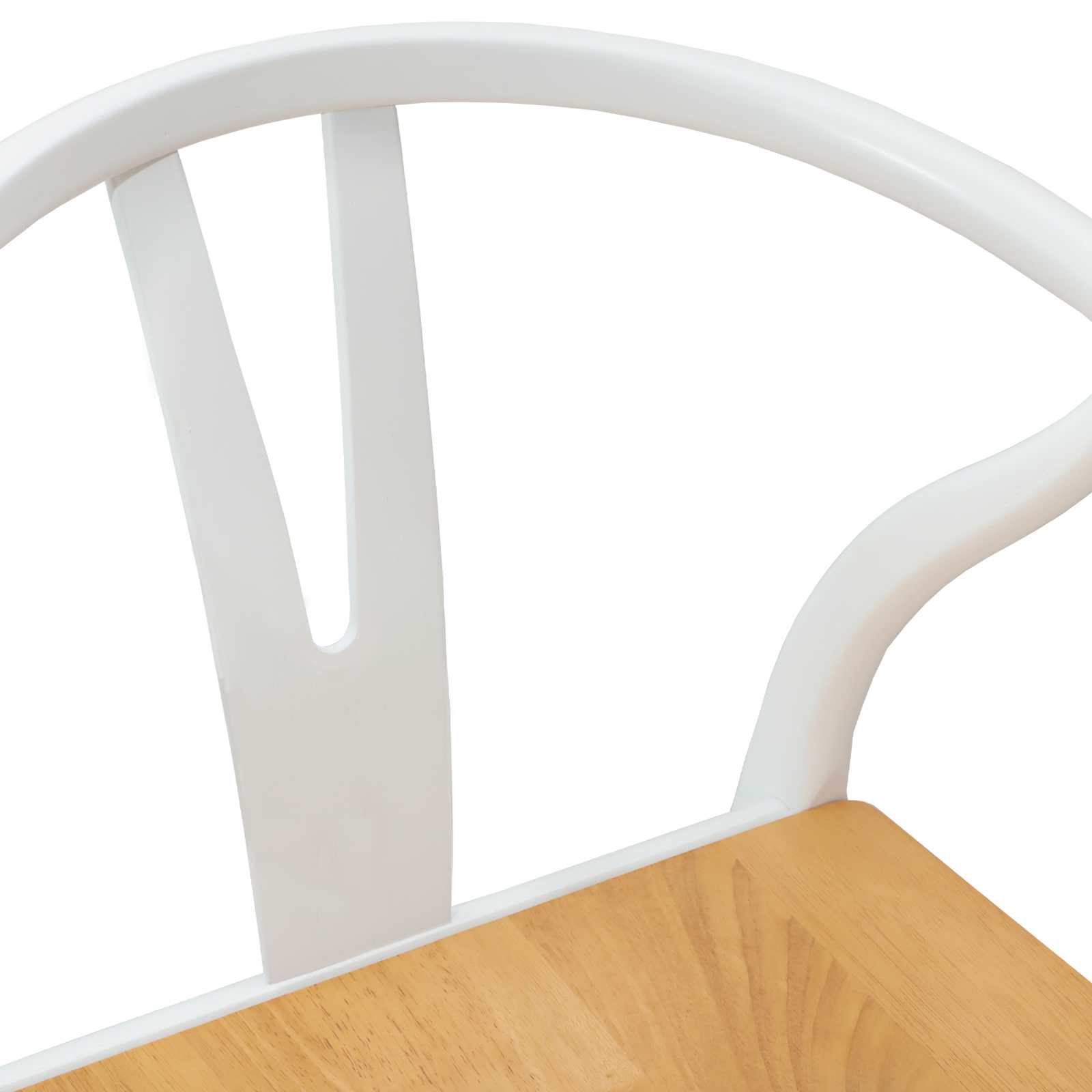Esszimmerstuhl 2 pcs Weiß und Natur Massives Gummiholz
