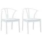 Esszimmerstuhl 2 pcs Weiß und Weiß Massives Gummiholz