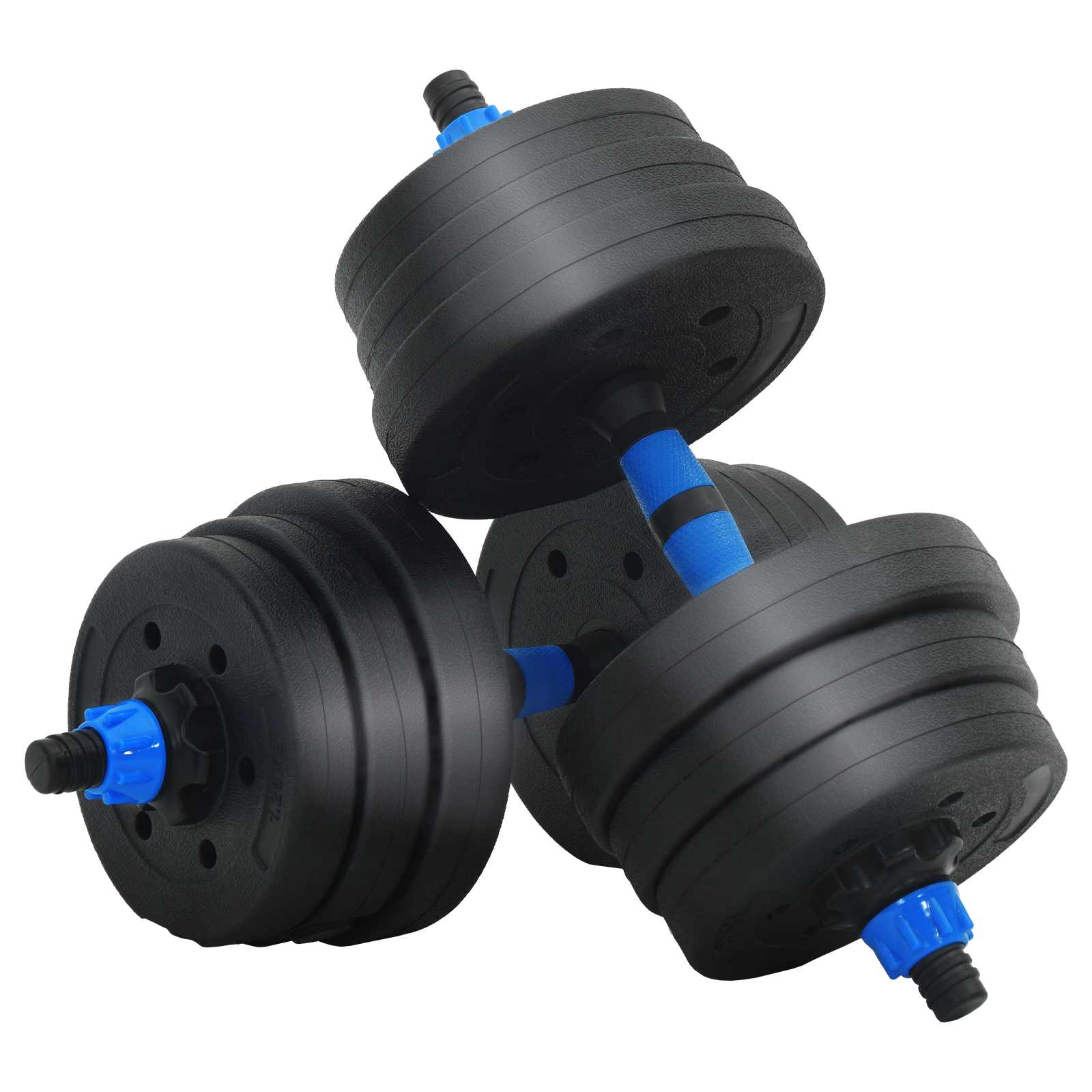 2-in-1 Kurzhantel Langhantel Set 20 kg Schwarz und Blau