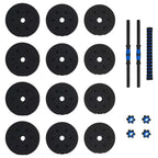 2-in-1 Kurzhantel Langhantel Set 20 kg Schwarz und Blau