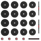 2-in-1 Kurzhantel Langhantel Set 30 kg Schwarz und Rot