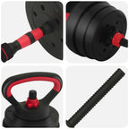 4-in-1 Kurzhantel Langhantel Kettlebell Set 20 kg