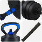4-in-1 Kurzhantel Langhantel Kettlebell Set 20 kg