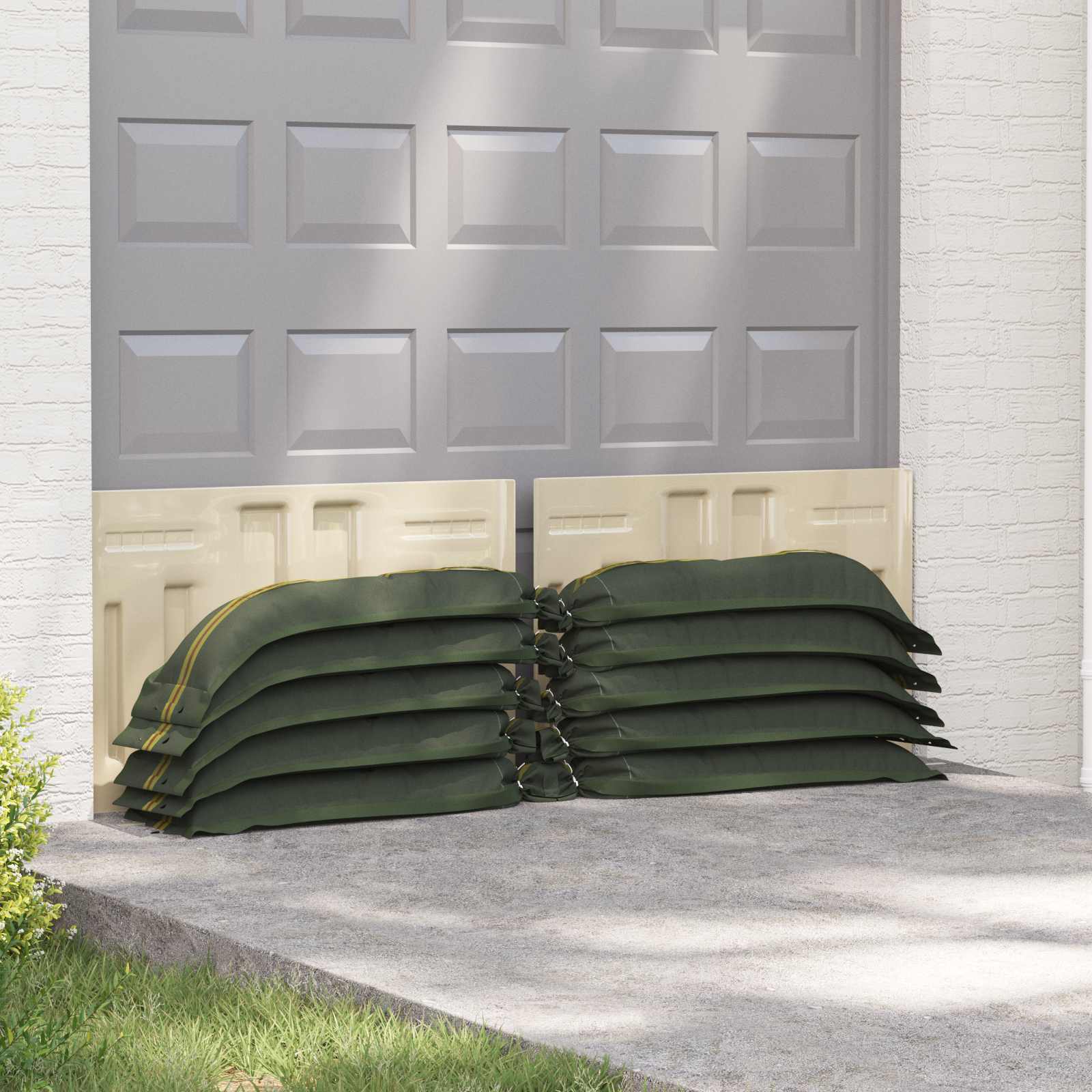 Sandsäcke 25 pcs Dunkelgrün 120 x 27 cm HDPE