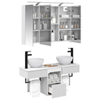 Badezimmerschrank-Set 4 pcs Weiß 100 x 14,5 x 70 cm