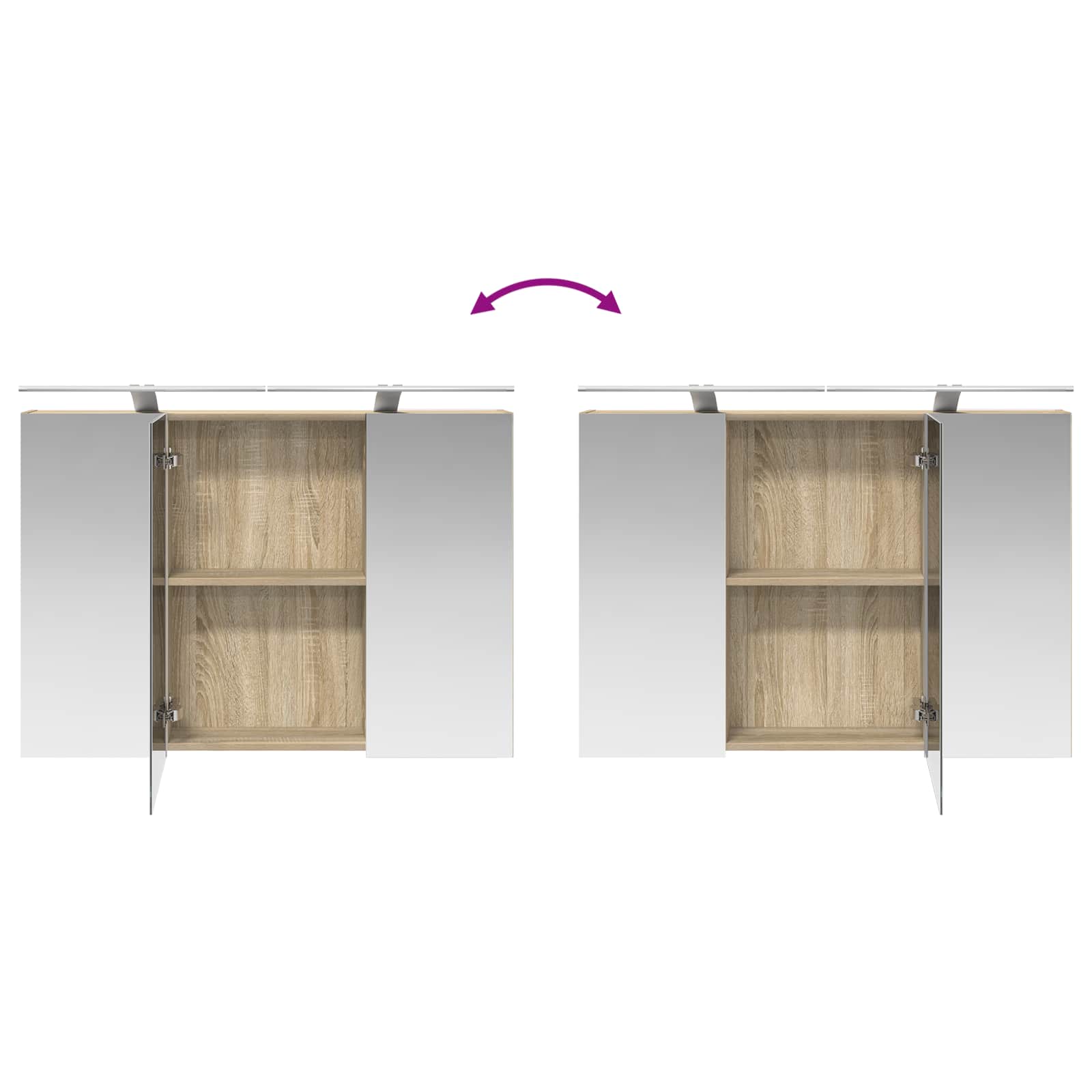 Badezimmerschrank-Set 4 pcs Sonoma-Eiche 100 x 14,5 x 70 cm