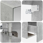 Badezimmerschrank-Set 4 pcs Betongrau 100 x 14,5 x 70 cm