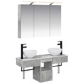 Badezimmerschrank-Set 4 pcs Betongrau 100 x 14,5 x 70 cm