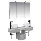 Badezimmerschrank-Set 4 pcs Betongrau 100 x 14,5 x 70 cm