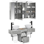 Badezimmerschrank-Set 4 pcs Betongrau 100 x 14,5 x 70 cm