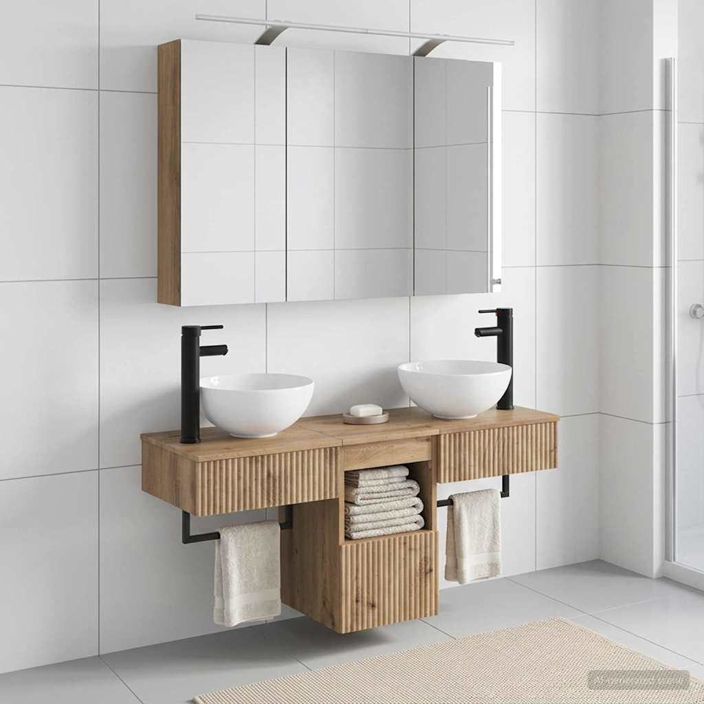 Badezimmerschrankset 4 pcs 100 x 14,5 x 70 cm Holzwerkstoff