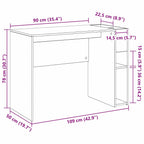 Schreibtisch Weiß 109 x 50 x 78 cm Holzwerkstoff