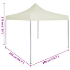 Party-Zelt Creme 200 x 200 x 315 cm Oxford-Stoff