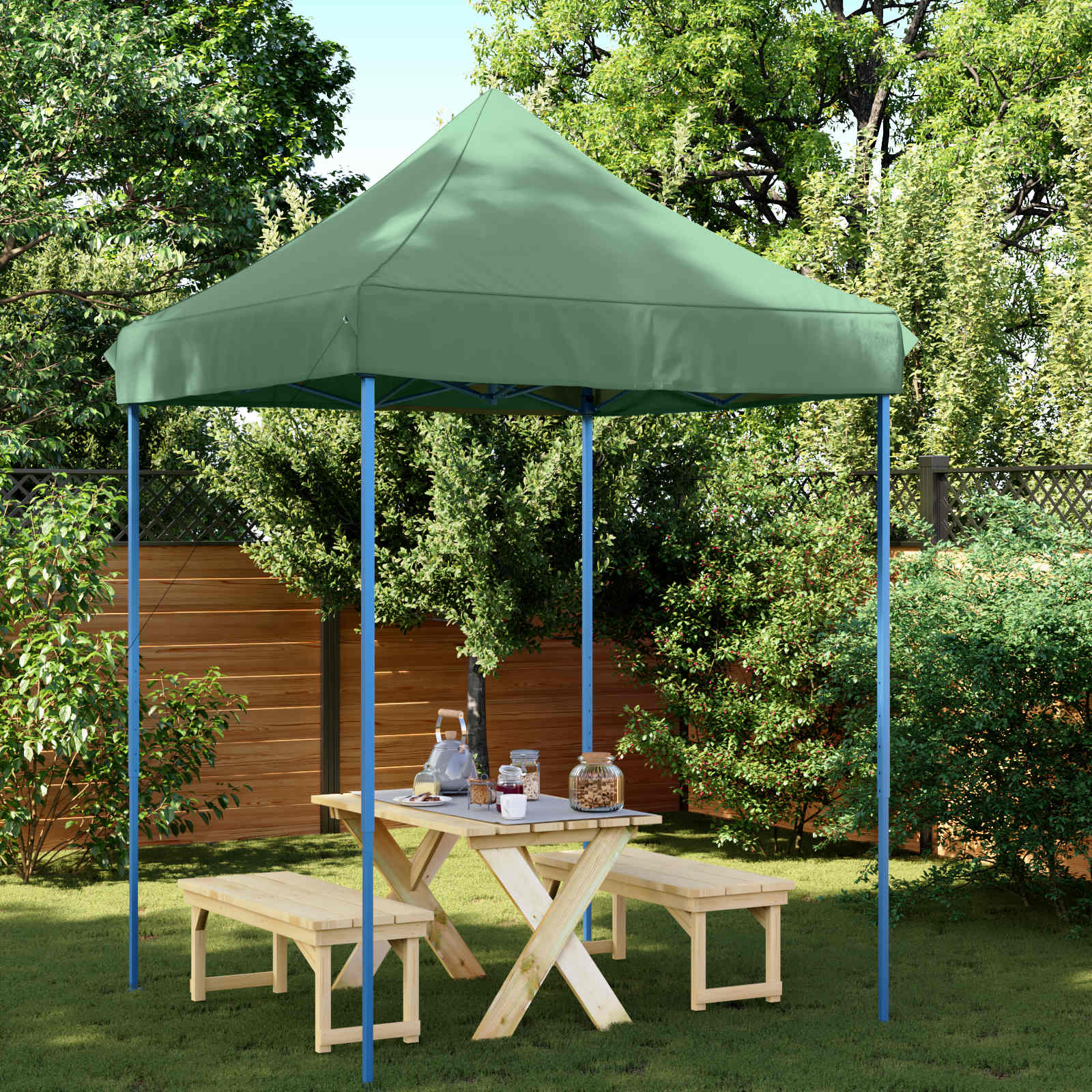 Party-Zelt Grün 200 x 200 x 306 cm Oxford-Stoff
