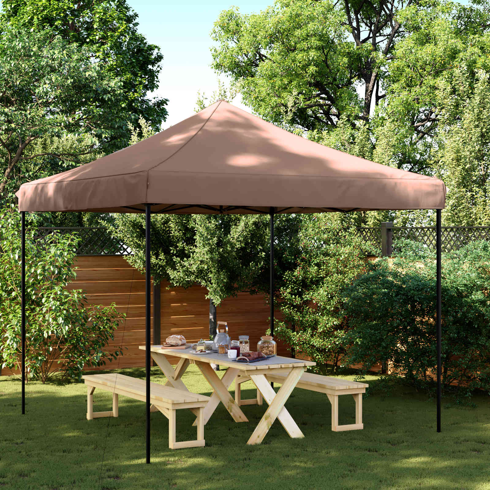 Party-Zelt Braun 292 x 292 x 315 cm Oxford-Stoff