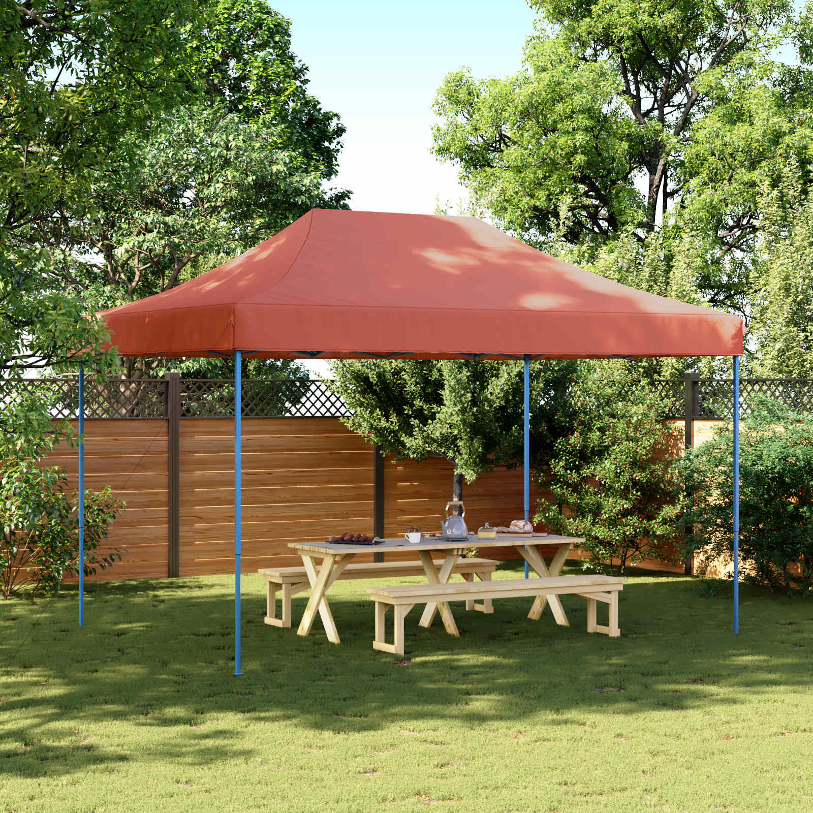 Party-Zelt Terrakotta 279 x 410 x 315 cm Oxford-Stoff