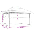 Party-Zelt Schwarz 279 x 410 x 315 cm Oxford-Stoff