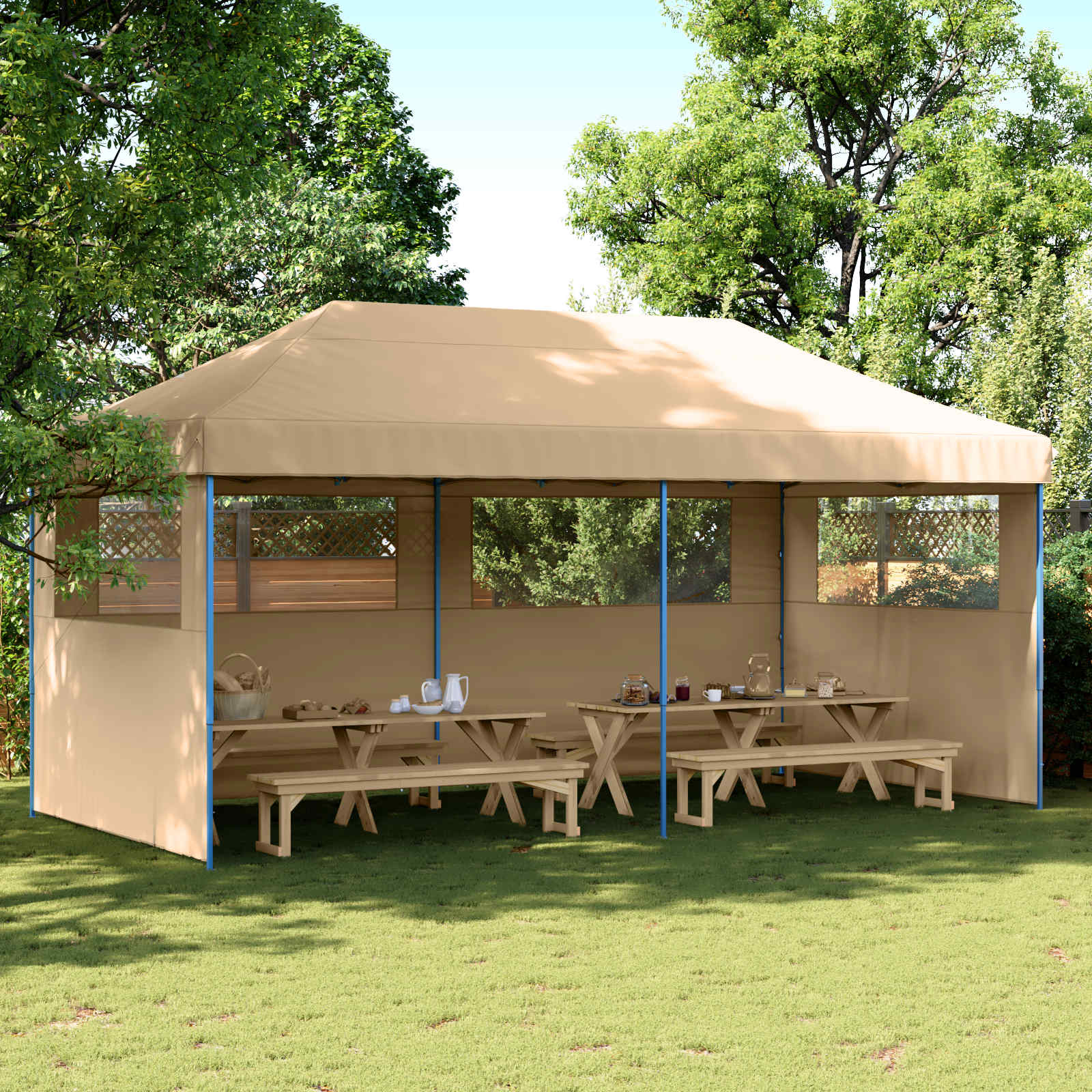 Party-Zelt Beige 292 x 580 x 315 cm Oxford-Stoff