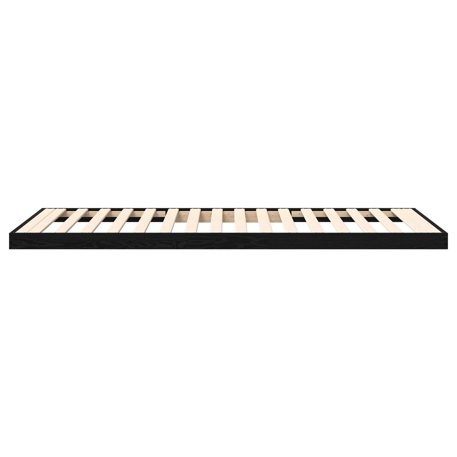 Bodenbettrahmen Schwarz Eichen-Optik 75 x 190 cm Holzwerkstoff