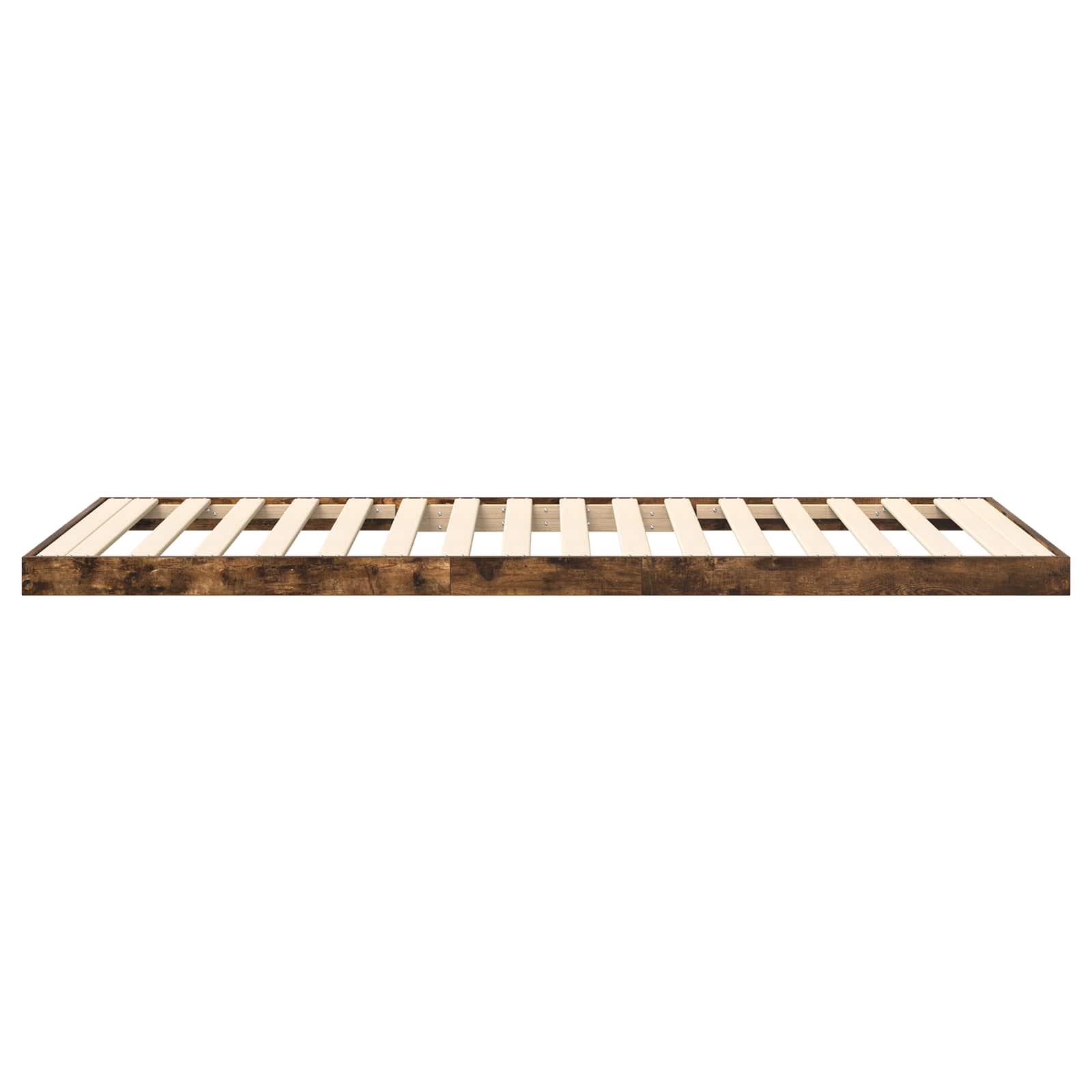 Bodenbettrahmen Geräucherte Eiche 75 x 190 cm Holzwerkstoff