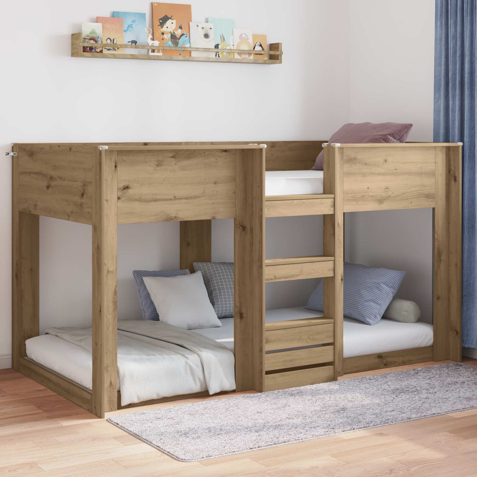 Bodenbettrahmen Artisan-Eiche 75 x 190 cm Holzwerkstoff