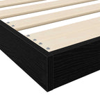 Bodenbettrahmen Schwarz Eichen-Optik 90 x 190 cm Holzwerkstoff
