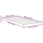 Bodenbettrahmen Schwarz Eichen-Optik 90 x 190 cm Holzwerkstoff