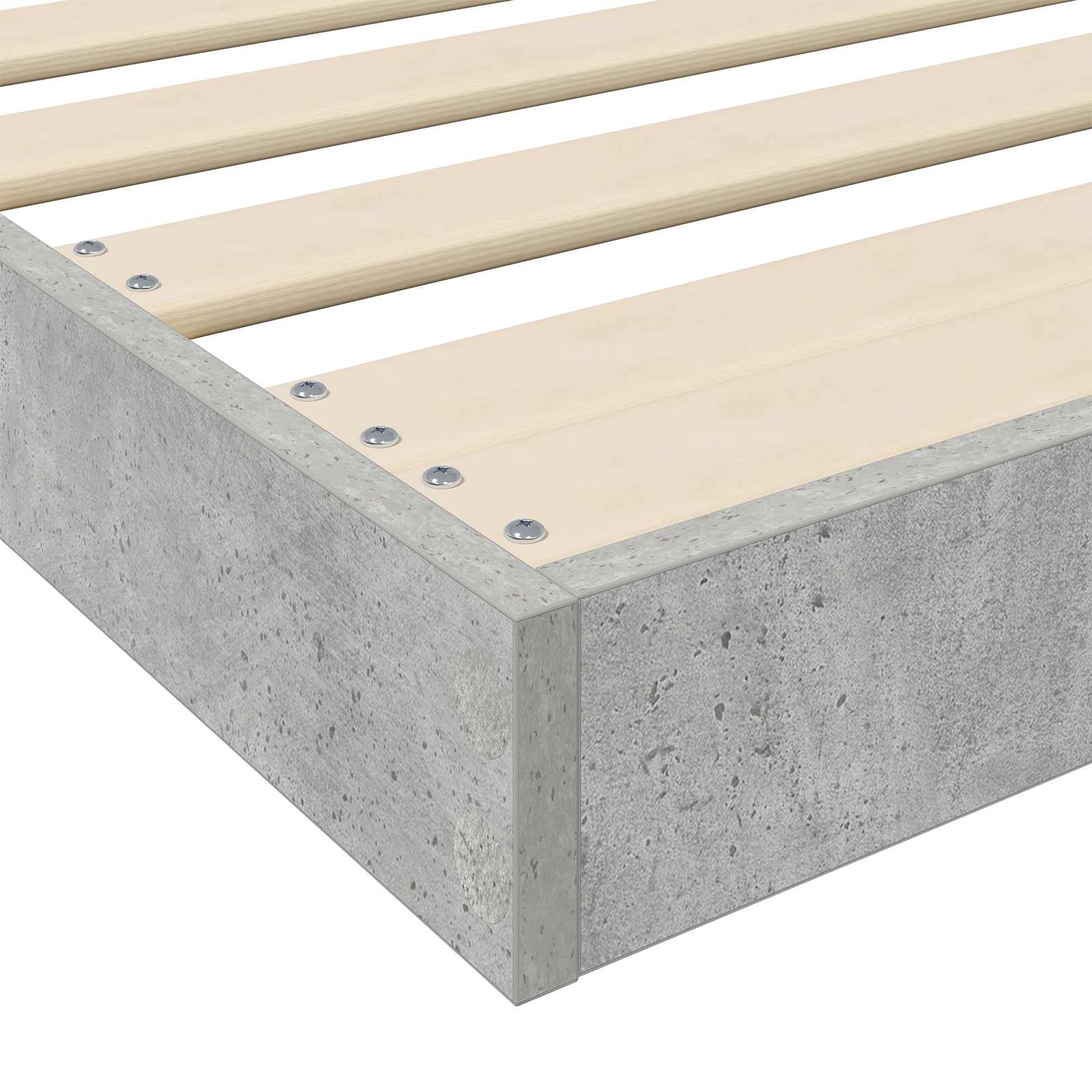 Bodenbettrahmen Beton Grau 90 x 190 cm Holzwerkstoff