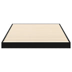 Bodenbettrahmen Schwarz Eichen-Optik 80 x 200 cm Holzwerkstoff