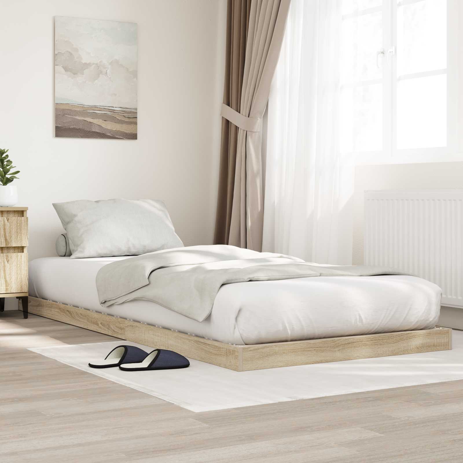 Bodenbettrahmen Sonoma 80 x 200 cm Holzwerkstoff
