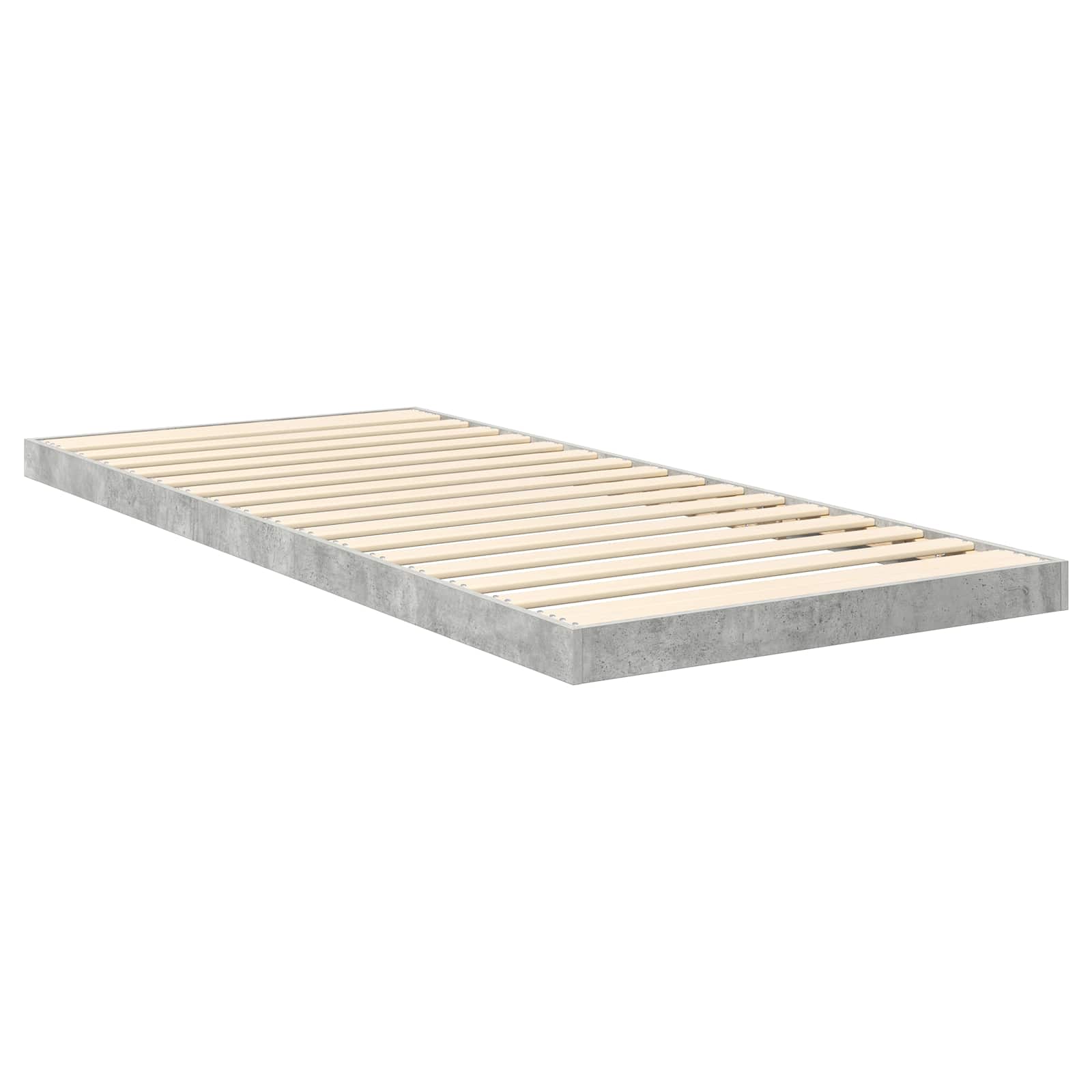 Bodenbettrahmen Beton Grau 80 x 200 cm Holzwerkstoff