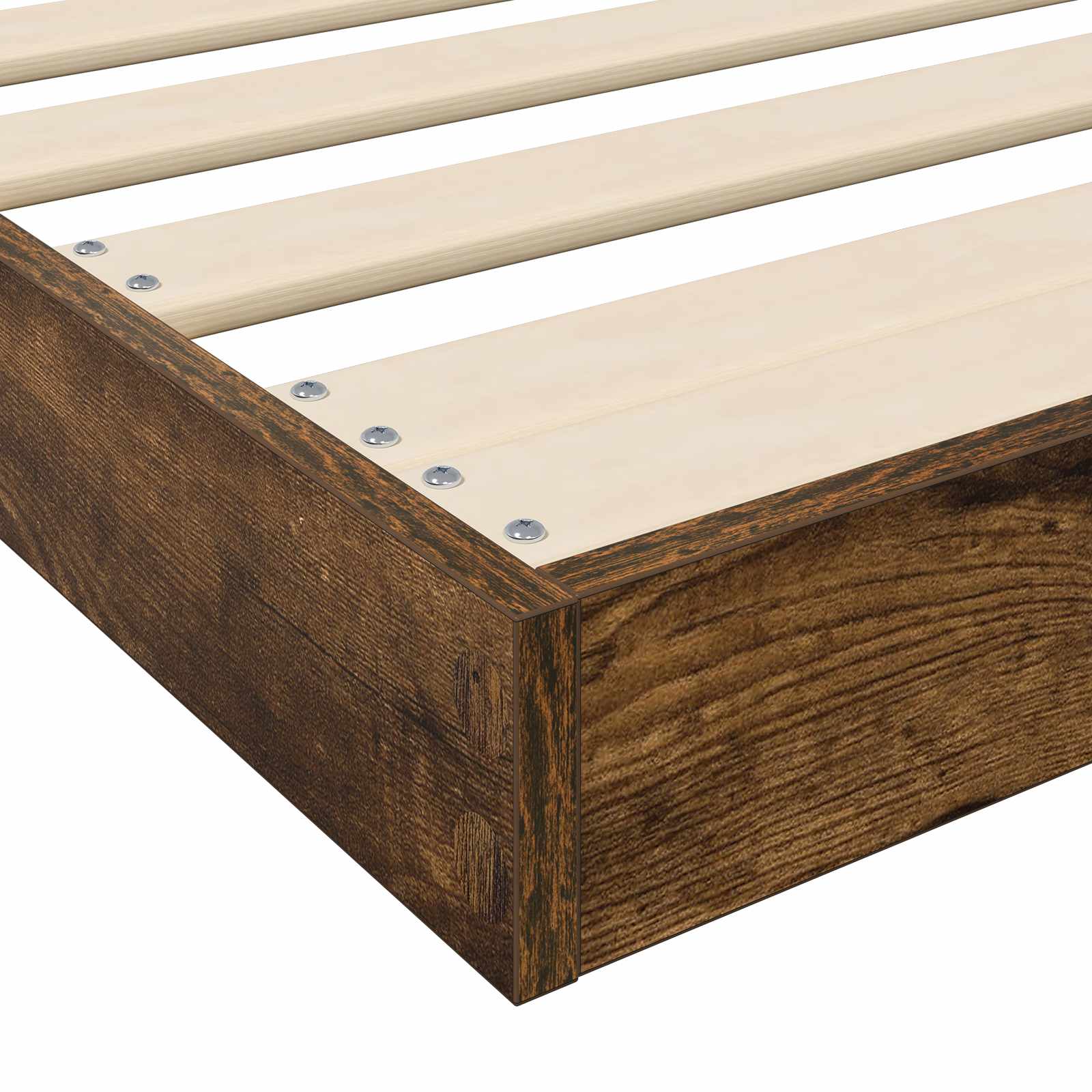 Bodenbettrahmen Geräucherte Eiche 80 x 200 cm Holzwerkstoff
