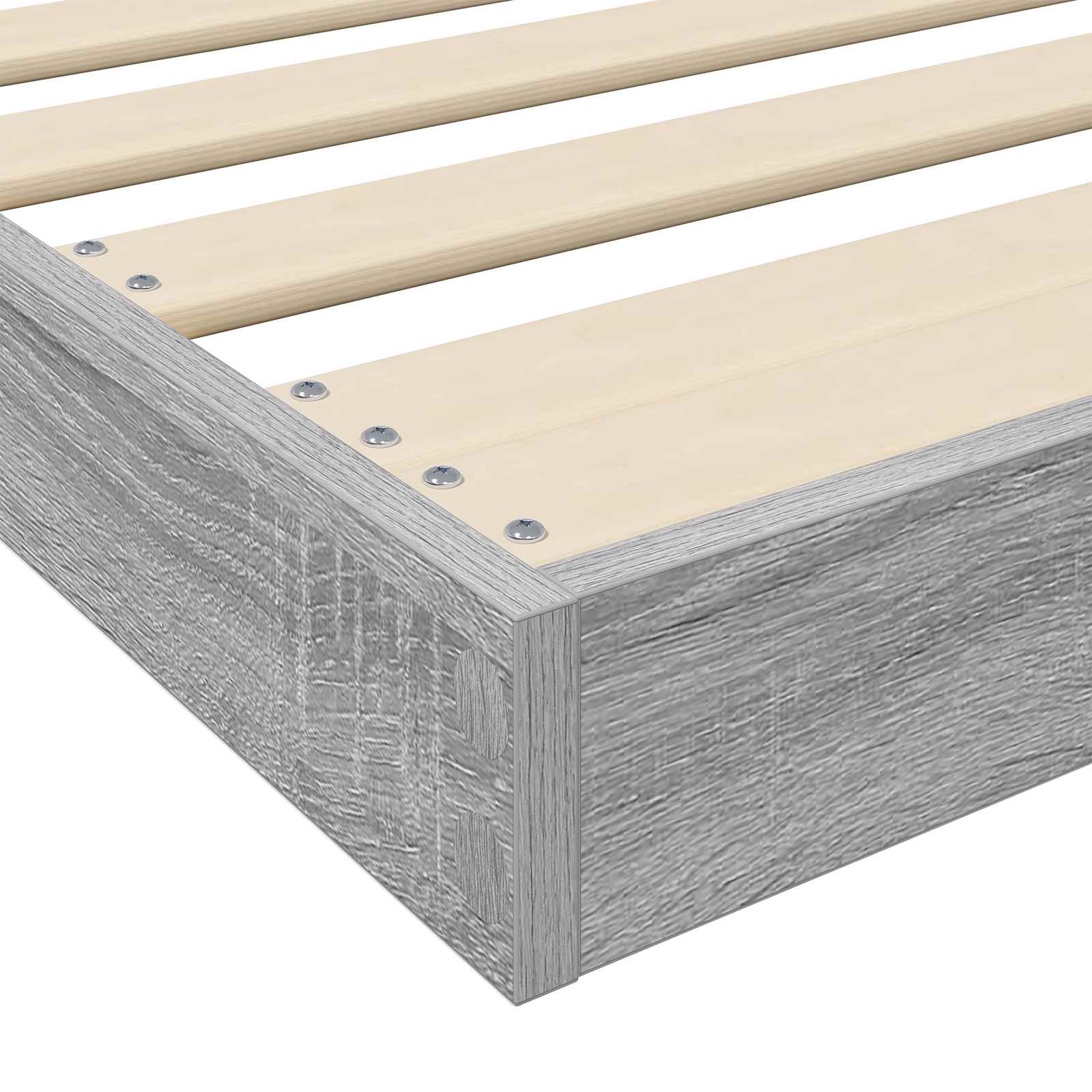 Bodenbettrahmen Graues Sonoma 80 x 200 cm Holzwerkstoff
